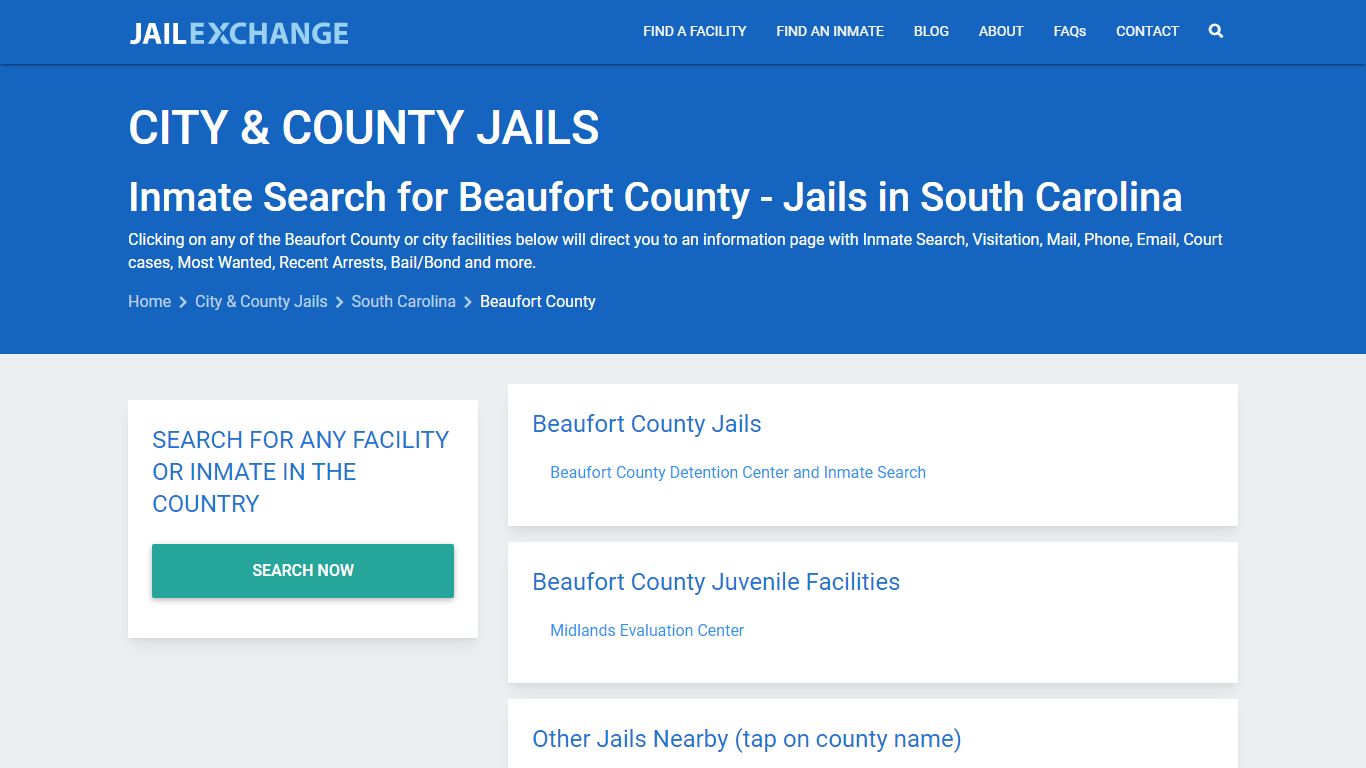 Inmate Search for Beaufort County | Jails in South Carolina - Jail Exchange